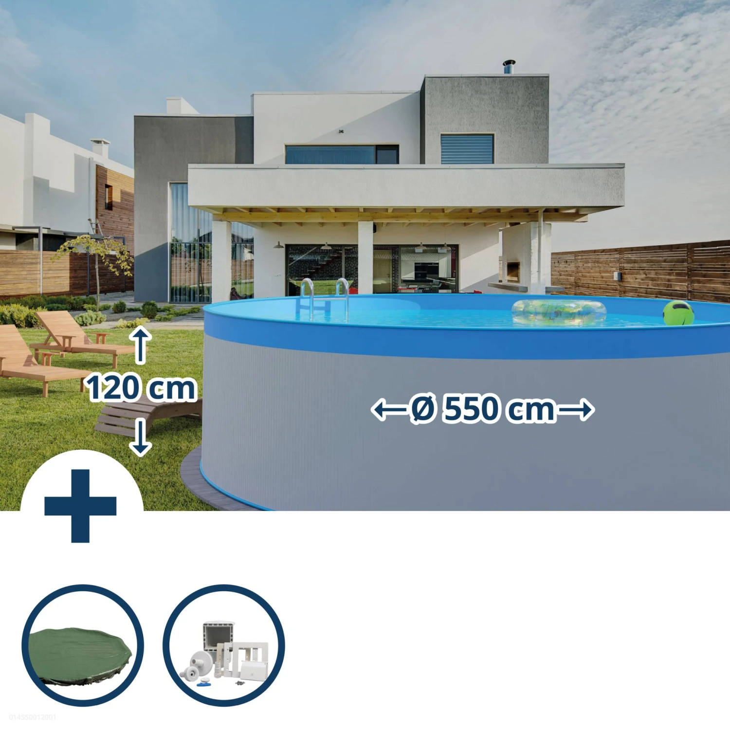 Waterman Stahlwandpool Set (3-Teilig) Rund 550x120 Cm, Stahl 0,4 Mm Weiß, Folie 0,3 Mm Blau, Overlap 1 Waterman Stahlwandpool Set (3-Teilig) Rund 550x120 Cm, Stahl 0,4 Mm Weiß, Folie 0,3 Mm Blau, Overlap