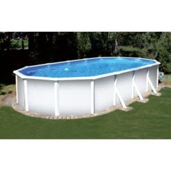 Stahlwandpool Set (5-teilig) Hoch Oval Classic 535x300x120 Cm, Stahl 0,45 Mm Weiß Folie 0,3 Mm Blau -Pool Welt Verkaufe 501010405PP Ovalpool 500 300 01 2