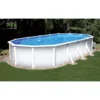 Stahlwandpool Ovalform Classic 610x360x120 Cm, Stahl 0,4 Mm Weiß, Folie 0,3 Mm Blau, Overlap