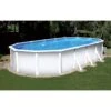 Stahlwandpool Ovalform Classic 730x360x120 Cm, Stahl 0,4 Mm Weiß, Folie 0,3 Mm Blau, Overlap