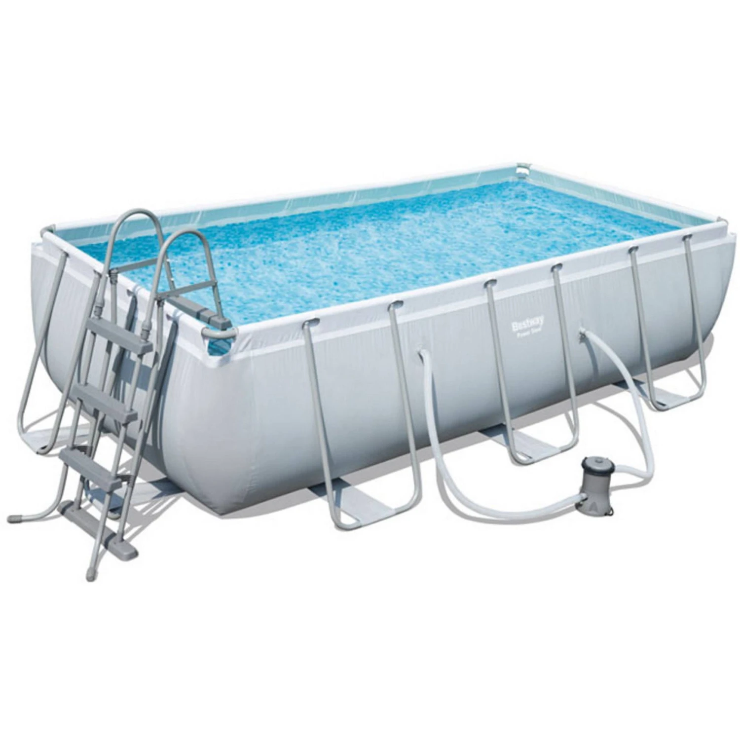 Bestway Power Steel Frame Pool, Komplettset, Eckig, 404 X 201 X 100 Cm (56441GS) 1 Bestway Power Steel Frame Pool, Komplettset, Eckig, 404 X 201 X 100 Cm (56441GS)