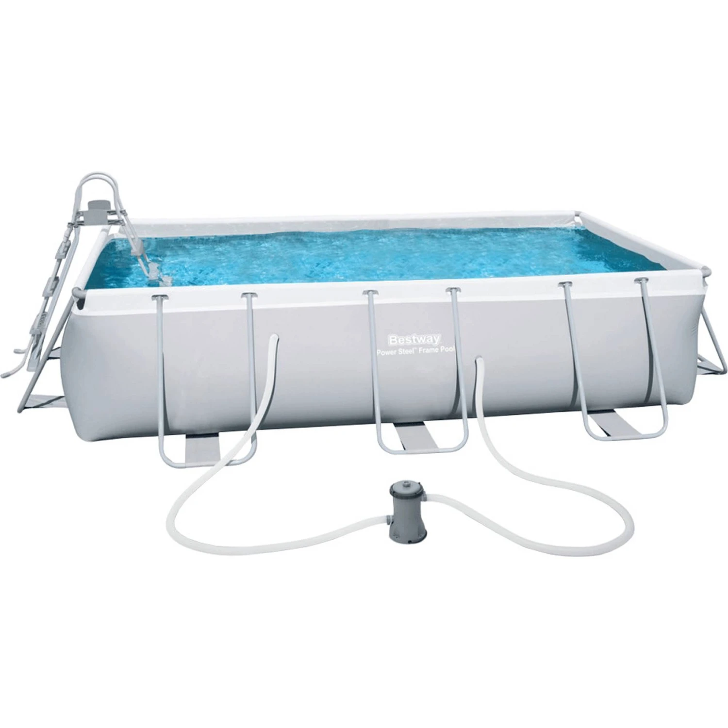 Bestway Power Steel Frame Pool, Komplettset, Eckig, 404 X 201 X 100 Cm (56441GS) 2 Bestway Power Steel Frame Pool, Komplettset, Eckig, 404 X 201 X 100 Cm (56441GS) – Bild 2