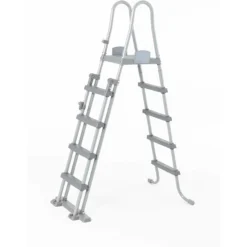 GRE Stahlwandpool Set (6-teilig) Hoch Rund High Line 460 X 132 Cm, Stahl 0,45 Mm Weiß Folie 0,4 Mm Blau -Pool Welt Verkaufe 58332 Leiter 3