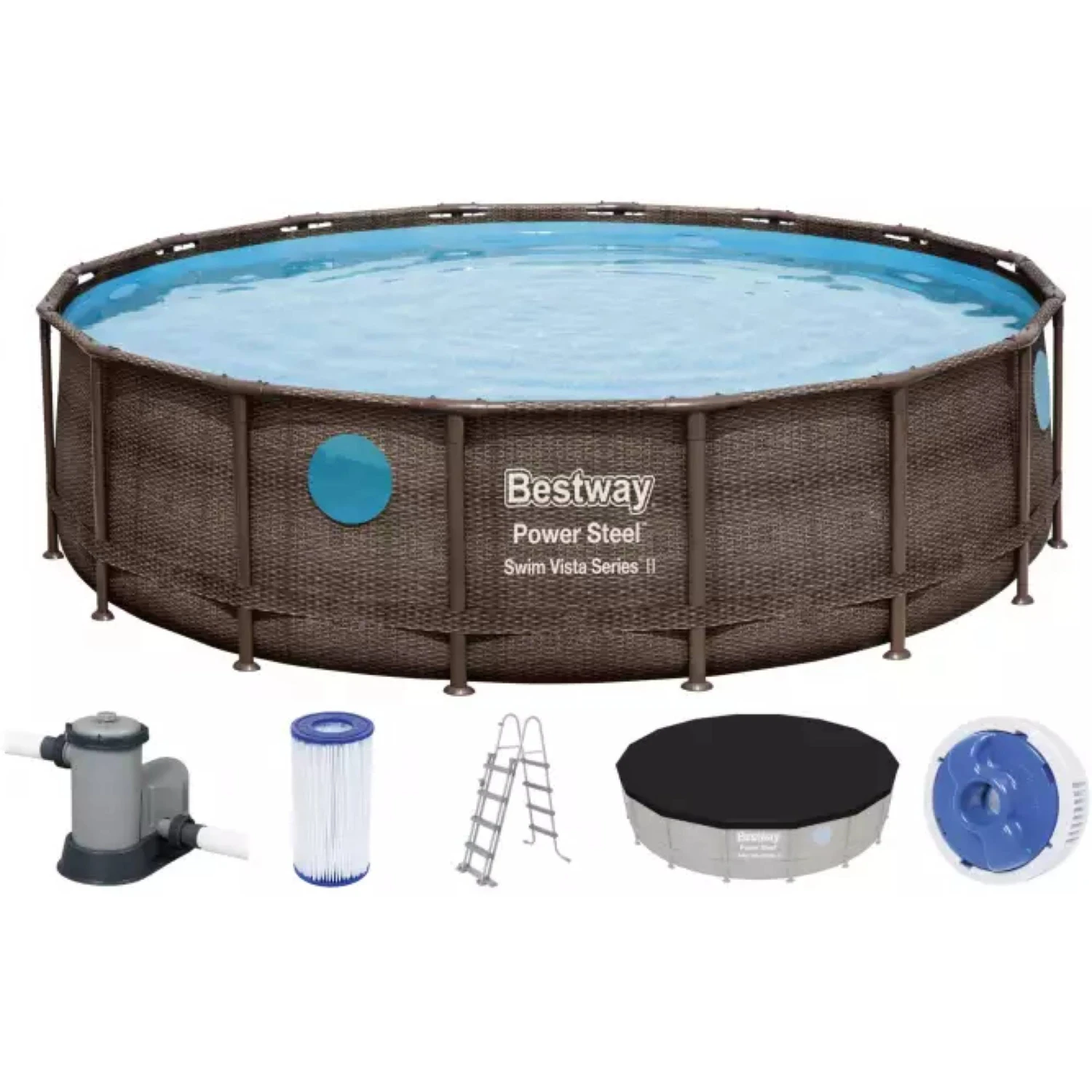 Bestway Power Steel Swim Vista Series Frame Pool Komplettset 488 X 122 Cm (56725GS ) 1 Bestway Power Steel Swim Vista Series Frame Pool Komplettset 488 X 122 Cm (56725GS )