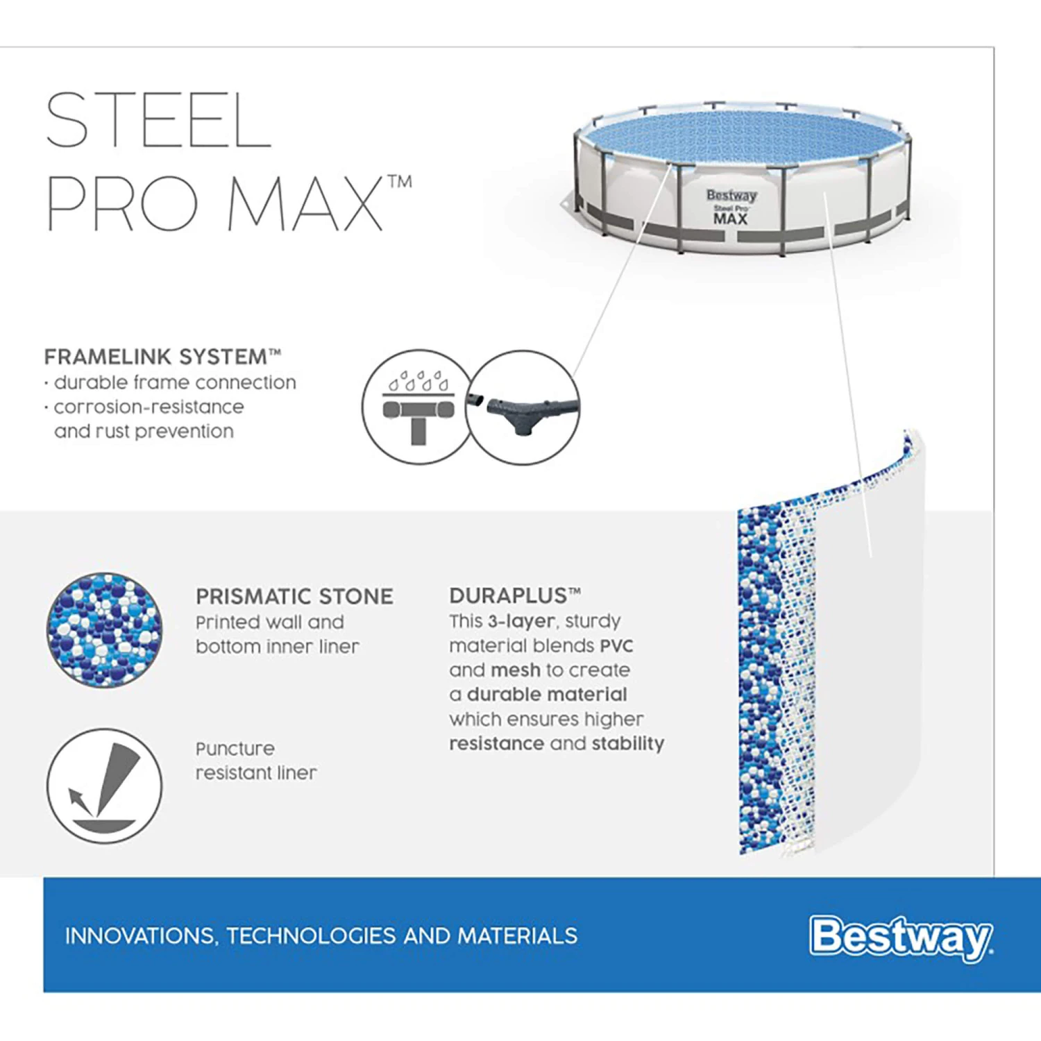 Bestway Steel Pro MAX Frame Pool Komplettset 366 X 122 Cm (56420GS) 4 Bestway Steel Pro MAX Frame Pool Komplettset 366 X 122 Cm (56420GS) – Bild 4