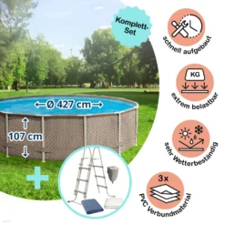 Polygroup Summer Waves Frame Pool Set Rattan Braun 427 X 107 Cm (3000130)