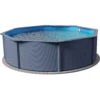 Stahlwandpool Rund Classic 350x120 Cm, Stahl 0,4 Mm Anthrazit, Folie 0,3 Mm Blau, Overlap