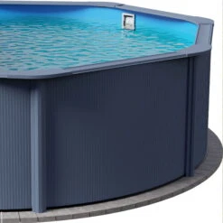 Neu eingetroffen -Pool Welt Verkaufe Planet Pool Stahlwandpool Classic anthrazit blau MS 02 1