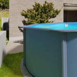 Stahlwandpool Rund Classic 450x120 Cm, Stahl 0,4 Mm Anthrazit, Folie 0,3 Mm Blau, Overlap -Pool Welt Verkaufe Planet Pool Stahlwandpool Classic anthrazit blau MS 06 1