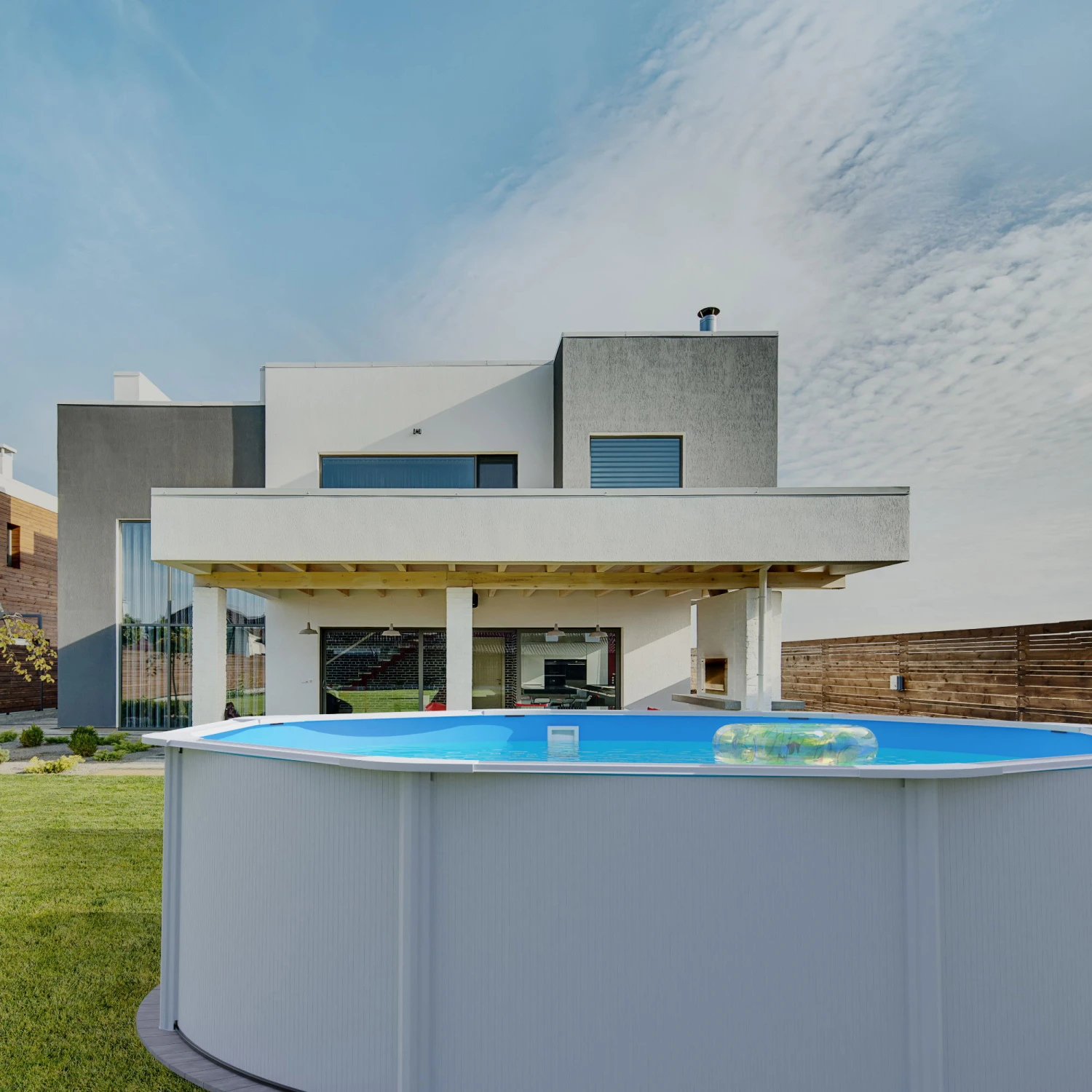 Waterman Stahlwandpool Set (9-teilig) Hoch Rund Eco 450 X 120 Cm, Stahl 0,4 Mm Weiß Folie 0,3 Mm Blau 5 Waterman Stahlwandpool Set (9-teilig) Hoch Rund Eco 450 X 120 Cm, Stahl 0,4 Mm Weiß Folie 0,3 Mm Blau – Bild 5