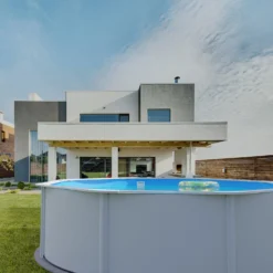 GRE Stahlwandpool Set (5-teilig) Hoch Rund Classic 350 X 120 Cm, Stahl 0,45 Mm Weiß Folie 0,3 Mm Blau -Pool Welt Verkaufe Planet Pool Stahlwandpool Classic weiss blau MS 06 9