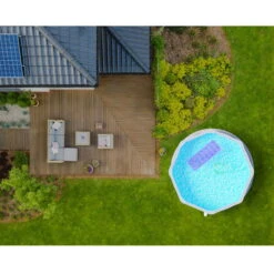 Stahlwandpool Rund Classic (breiter Handlauf) 450x120cm, Stahl 0,4mm Weiß, Folie 0,3mm Blau, Overlap -Pool Welt Verkaufe Planet Pool Stahlwandpool Classic weiss blau MS 07