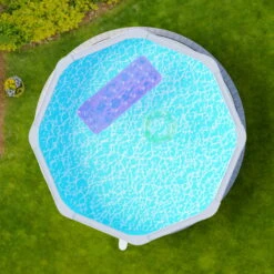 Stahlwandpool Rund Classic (breiter Handlauf) 450x120cm, Stahl 0,4mm Weiß, Folie 0,3mm Blau, Overlap -Pool Welt Verkaufe Planet Pool Stahlwandpool Classic weiss blau MS 08