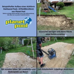 Stahlwandpool Set Aneta 470x300x120cm 17 Stahlwandpool Set Aneta 470x300x120cm -Pool Welt Verkaufe PlanetPool Achtformbecken Aufbaubilder 01