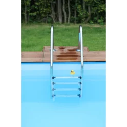 SUMMER FUN Poolleiter Edelstahl Für Tiefbecken Mit 120 Cm Höhe - Weite Stufen 7 SUMMER FUN Poolleiter Edelstahl Für Tiefbecken Mit 120 Cm Höhe - Weite Stufen -Pool Welt Verkaufe Poolleiter Edelstahl eingebaut 1