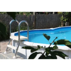 Waterman Poolleiter Edelstahl Für Halbhochbecken Mit 150 Cm Höhe -Pool Welt Verkaufe Poolleiter Edelstahl teileingebaut 4 1 stufig 1