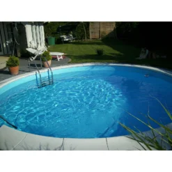 Stahlwandpool Set Rund Brasilia 300x120 Cm, Stahl 0,6 Mm Weiß, Folie 0,6 Mm Blau, Einhängebiese -Pool Welt Verkaufe Rundpool Set komplett einbau