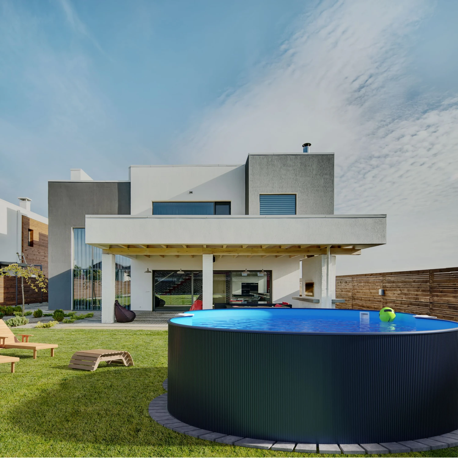 Stahlwandpool Achtform 650x420x120 Cm, Stahl 0,4 Mm Anthrazit, Folie 0,4 Mm Blau, Einhängebiese 3 Stahlwandpool Achtform 650x420x120 Cm, Stahl 0,4 Mm Anthrazit, Folie 0,4 Mm Blau, Einhängebiese – Bild 3