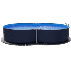 Stahlwandpool Achtform 540x350x120 Cm, Stahl 0,4 Mm Anthrazit, Folie 0,4 Mm Blau, Einhängebiese -Pool Welt Verkaufe S81068MSVS S81069MSVS S81073MSVS Stahlwandbecken Achtform Athrazit Blau 08 1