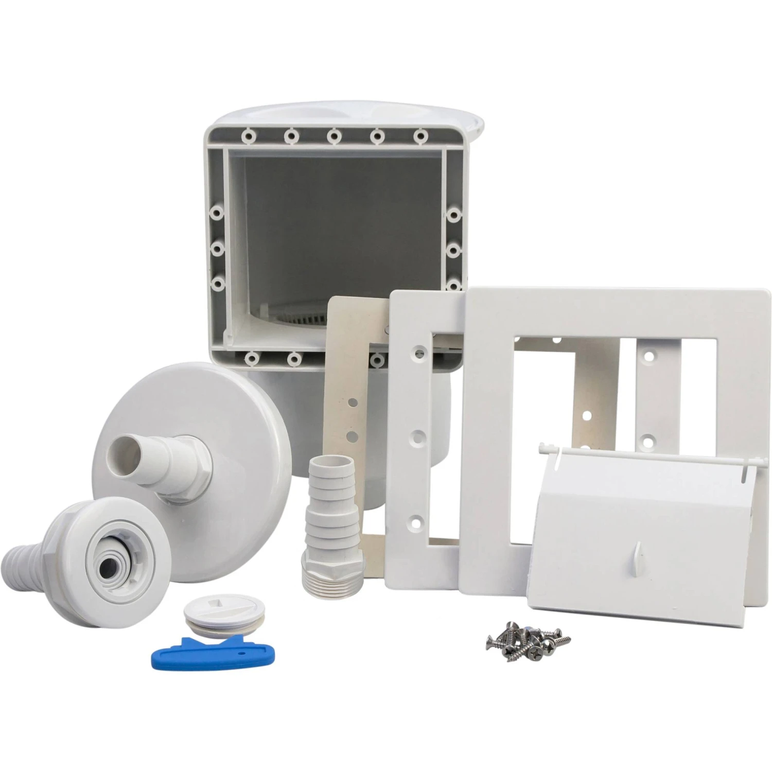 Einbauskimmer Komplett Set Mit Rücklaufdüse, Dichtung Und Teflonband 1 Einbauskimmer Komplett Set Mit Rücklaufdüse, Dichtung Und Teflonband